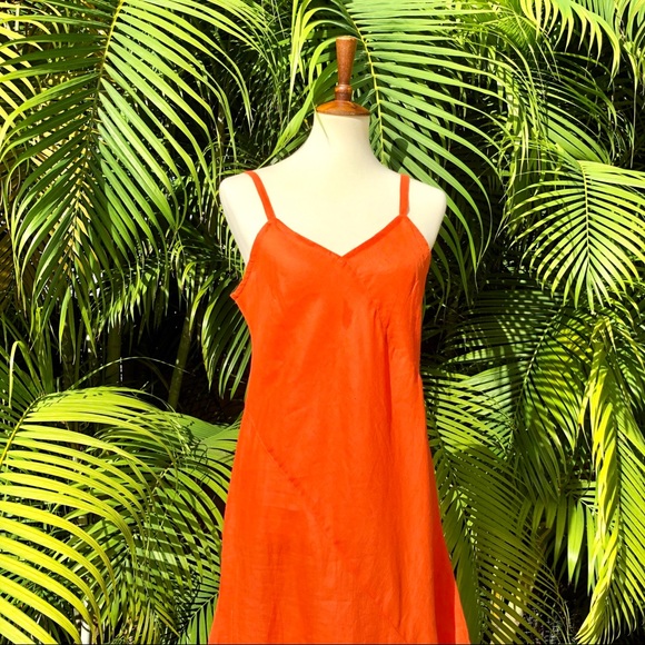 SOLD ❌Jams World Hawaii strappy linen dress orange - Picture 3 of 7